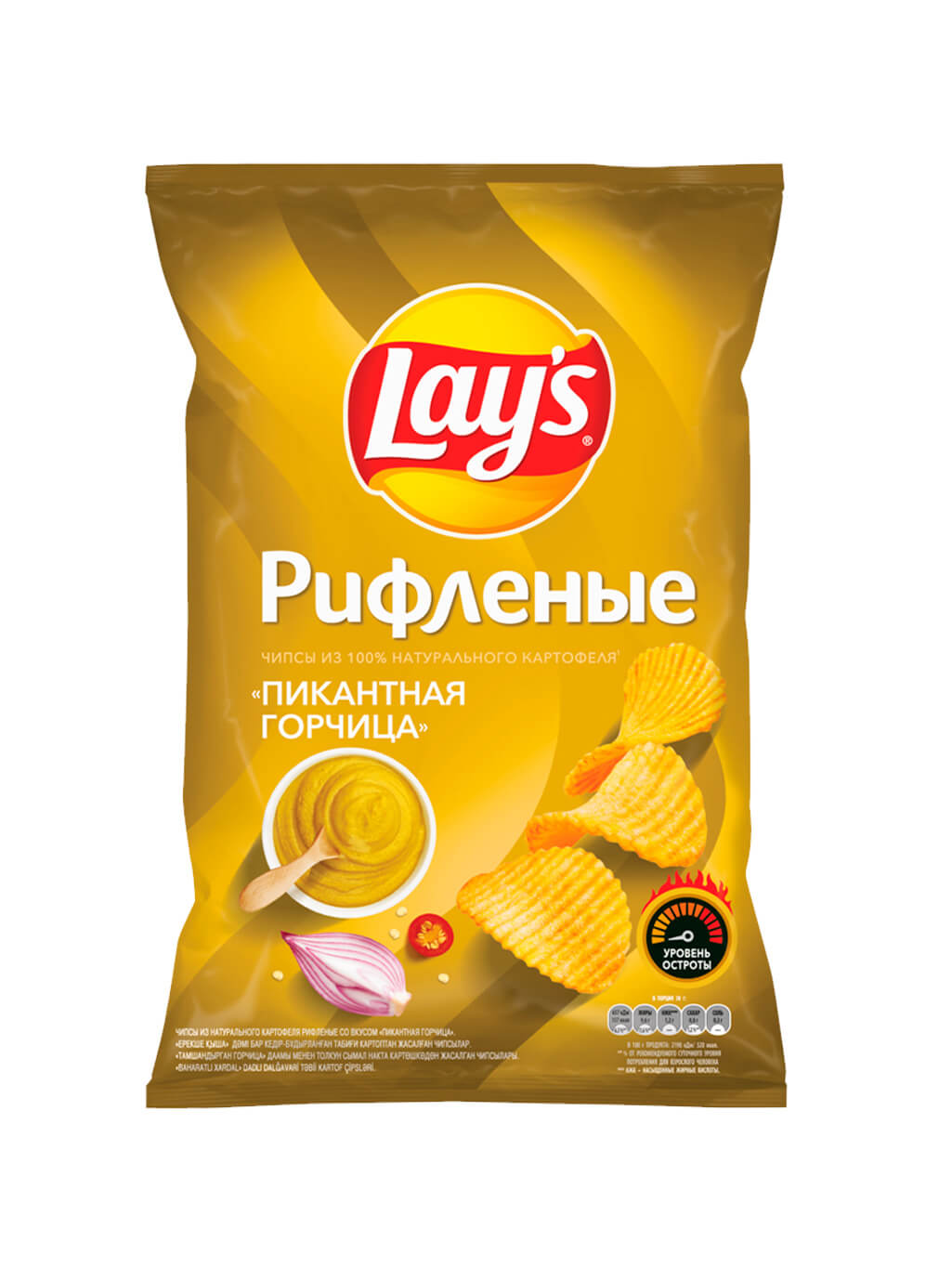 картинка Лэйс Lay's Рифленые чипсы картофельные Пикантная горчица 150 гр