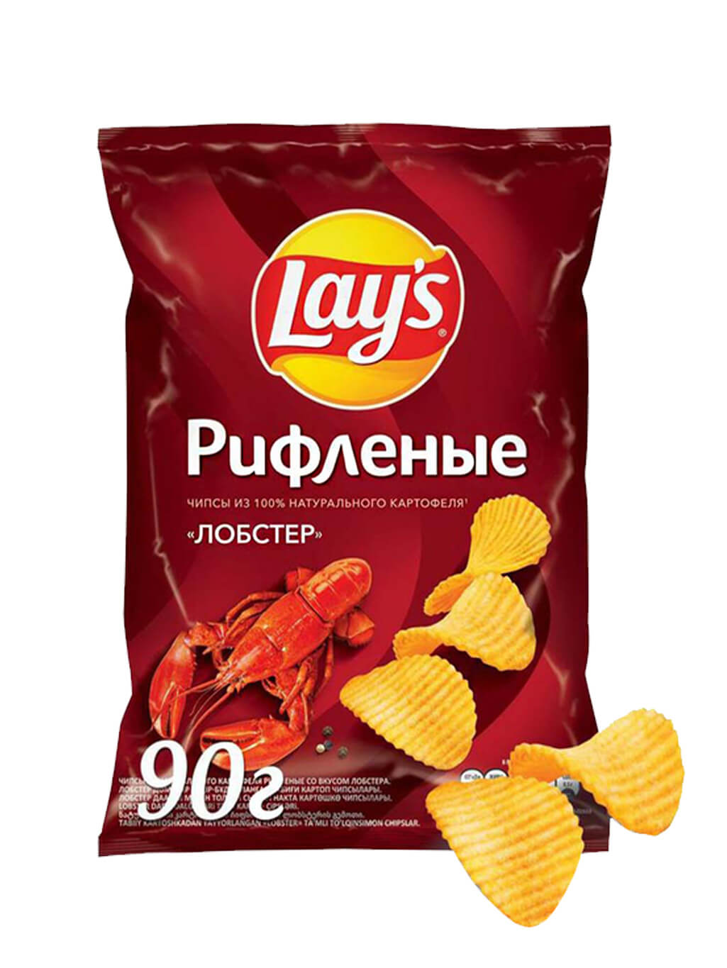 картинка Лэйс Lay's Рифленые чипсы картофельные Лобстер 90 гр