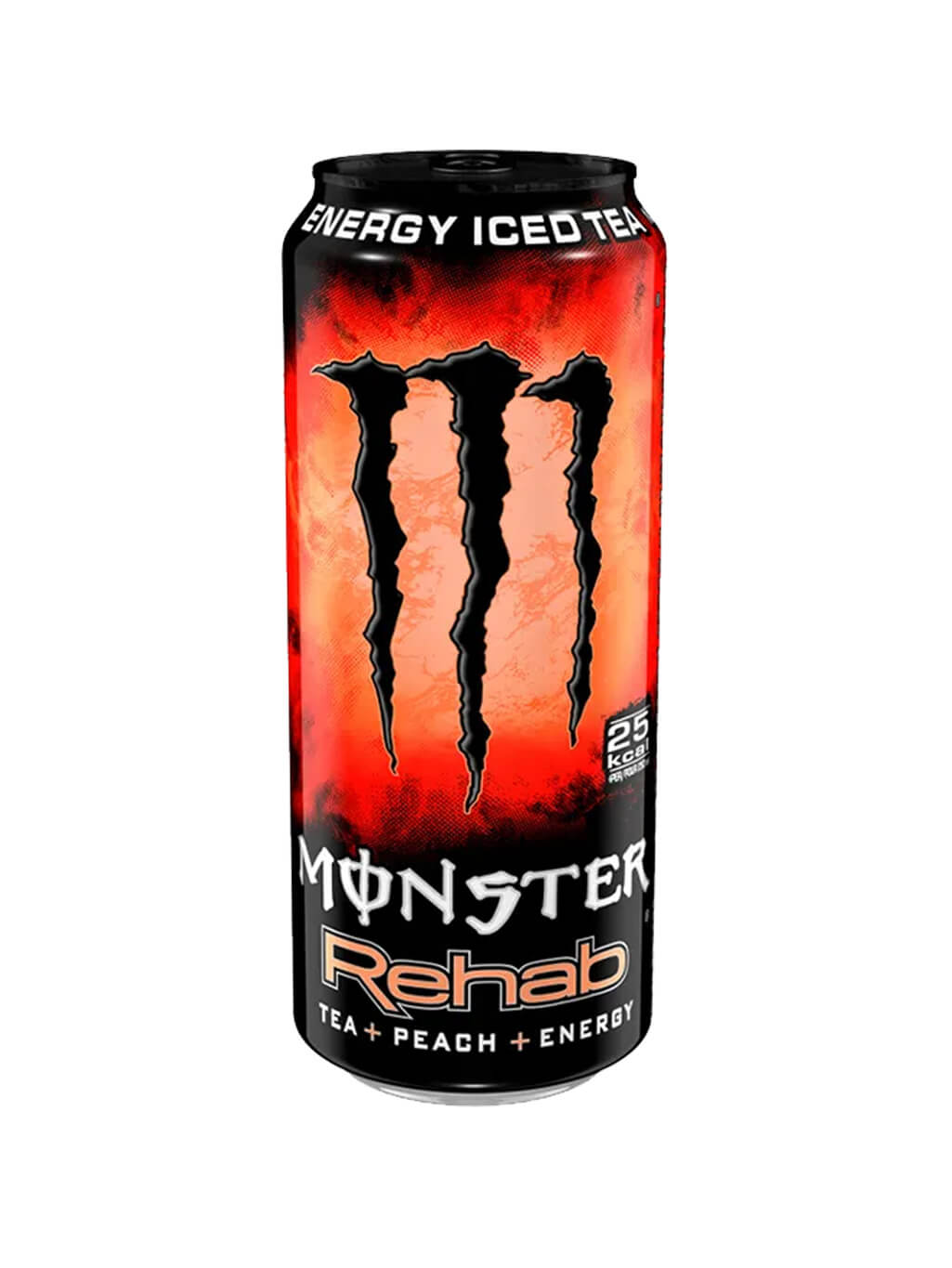 картинка Black Monster Energy Rehab Peach Tea Черный монстр энергетический напиток Персиковый чай банка 500 мл
