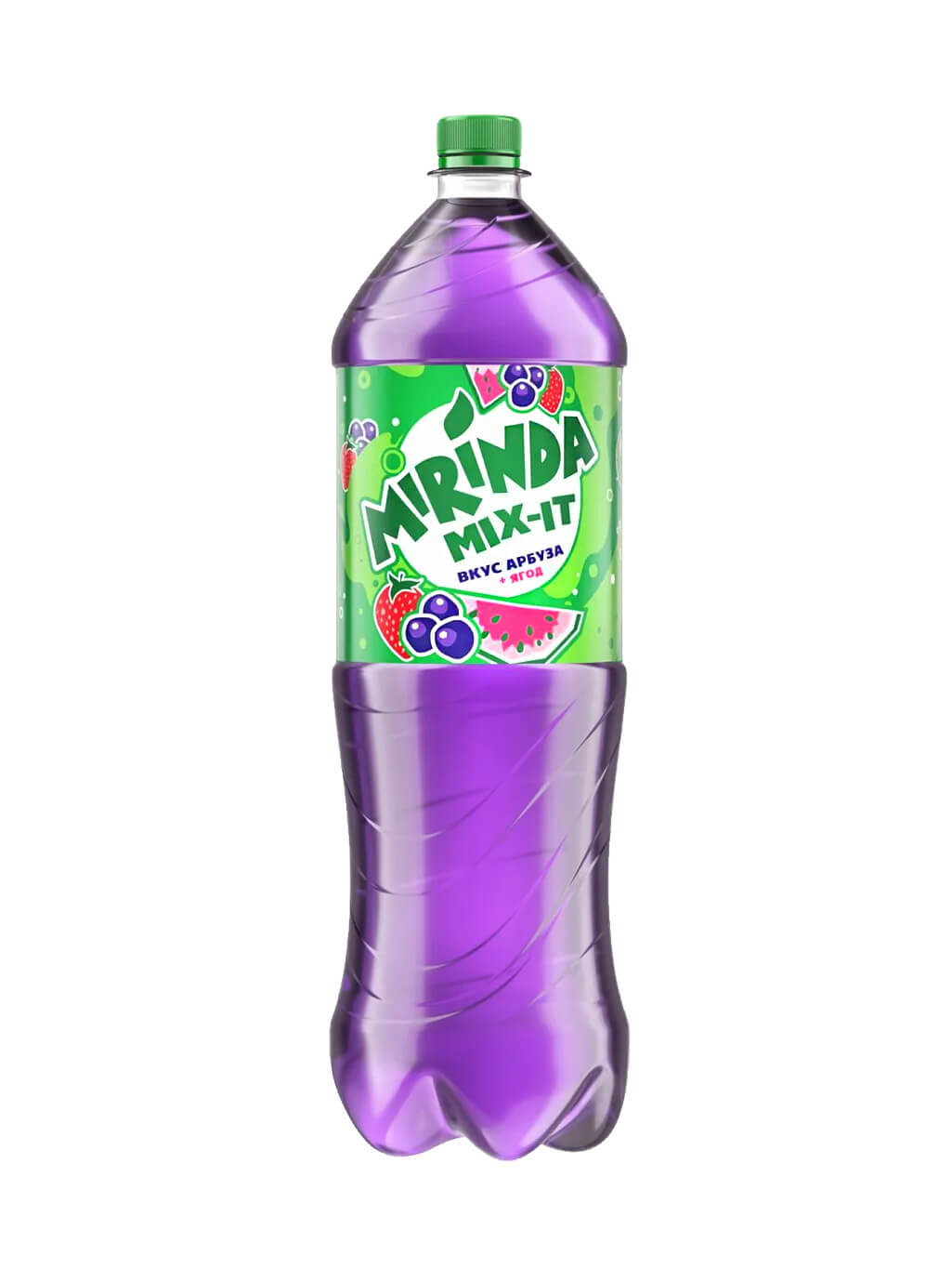 картинка Mirinda Mix-It Миринда Микс-Ит Арбуз и ягоды напиток сильногазированный 1,5 л ПЭТ (6 штук)