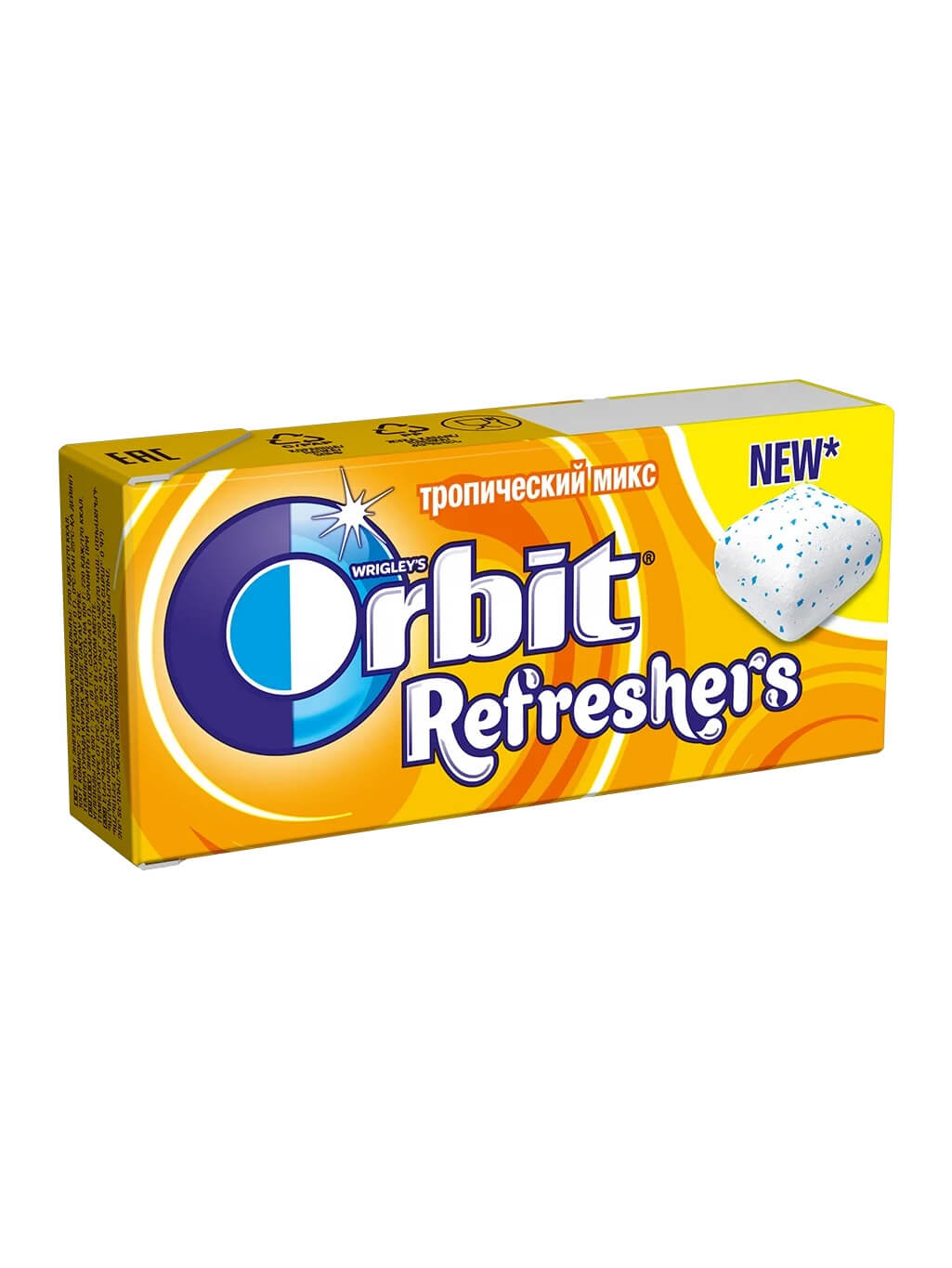 картинка Жевательная резинка Orbit White Refreshers Орбит Рефрешерс Тропический микс без сахара 16,4 гр