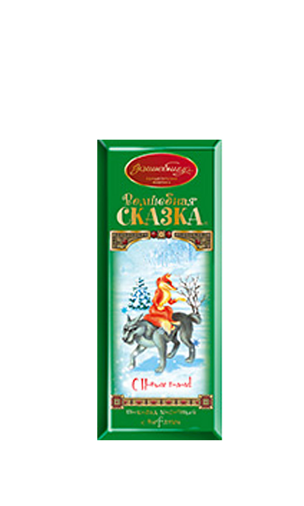 картинка Шоколад молочный «Волшебная сказка» с вафлями (открытка) 80г