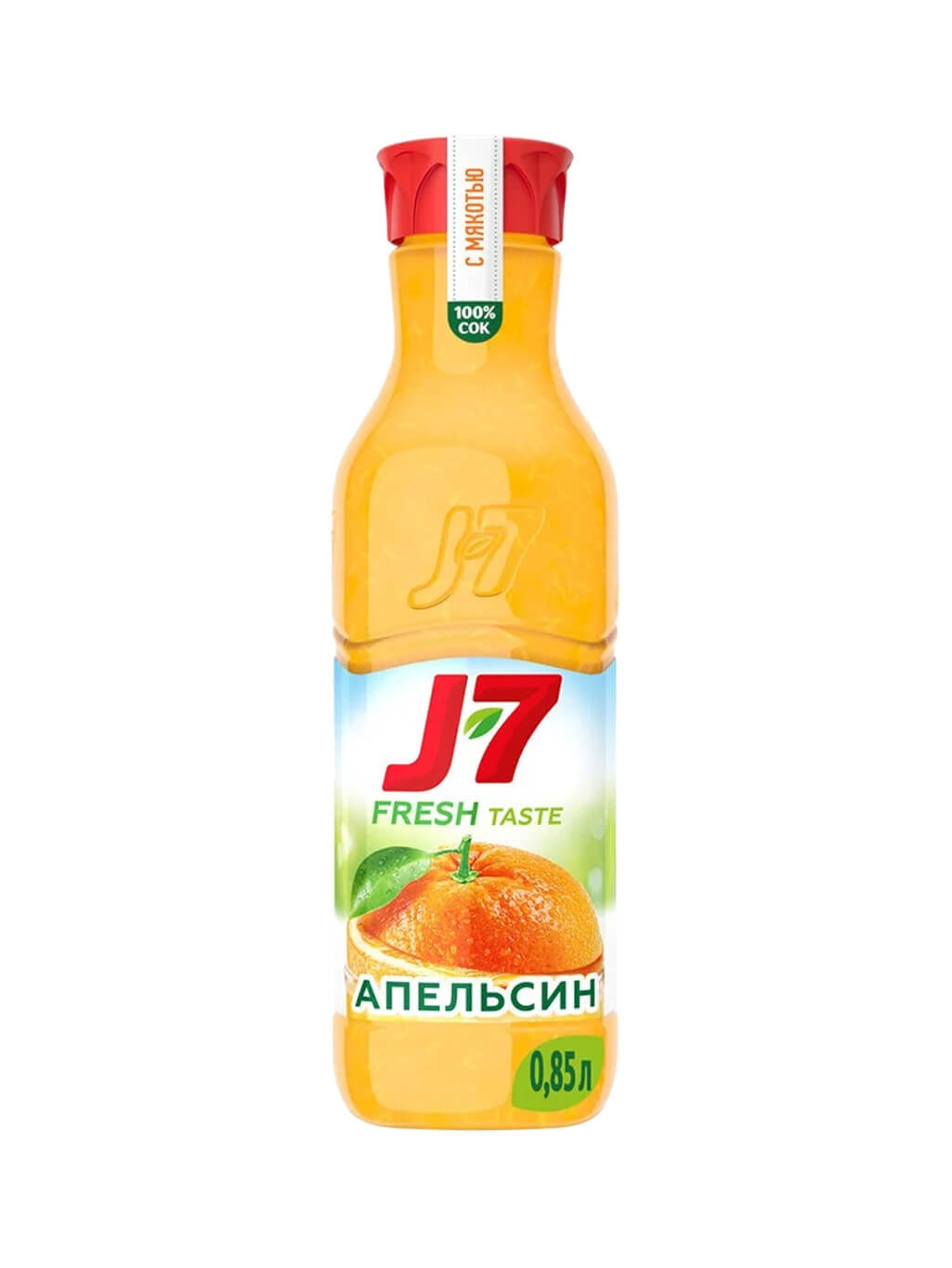 картинка Сок J7 Fresh taste Апельсин с мякотью без сахара 0,85 л ПЭТ