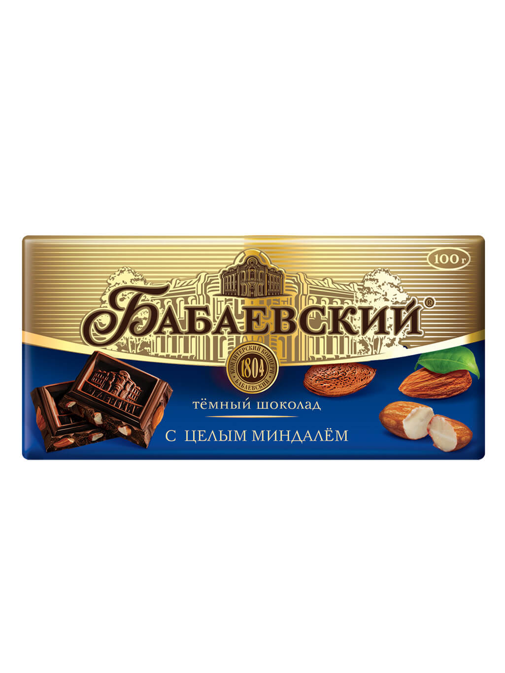 картинка Шоколад темный Бабаевский с целым Миндалем плитка 100 гр