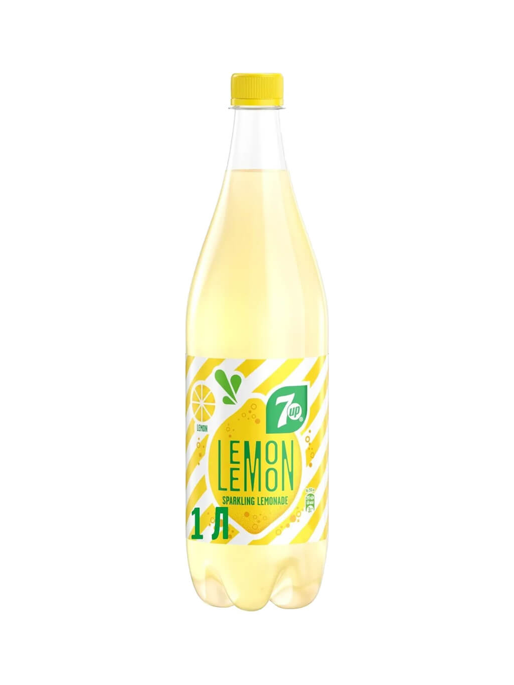 картинка 7UP Lemon Севен Ап Лимон напиток сильногазированный искрящийся лимонад 1 л ПЭТ (12 штук)