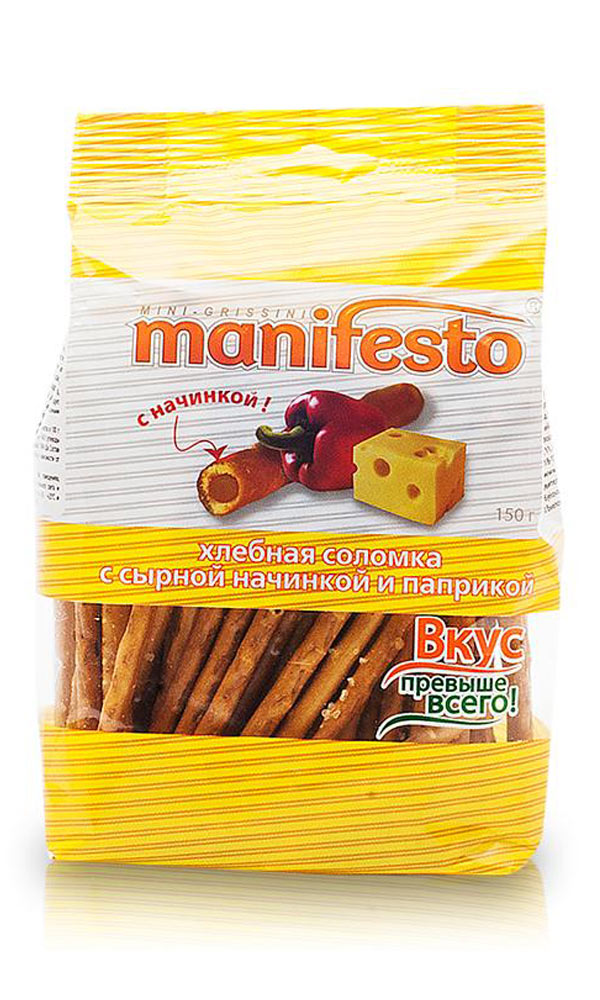 картинка Хлебная соломка "Manifesto" с сырной начинкой и паприкой  фас. 0,150