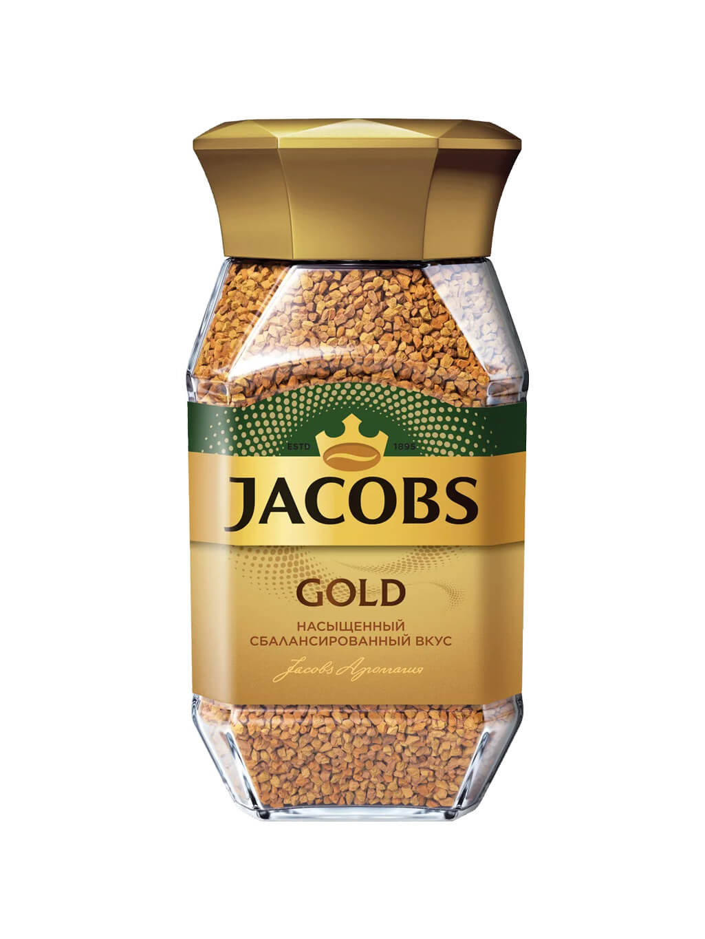 картинка Jacobs Gold Якобс Голд Кофе растворимый 190 гр стеклянная банка