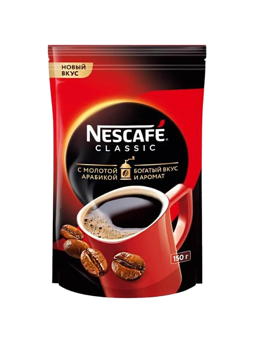 картинка Nescafe Classic Нескафе Классик Кофе растворимый 150 гр мягкая упаковка