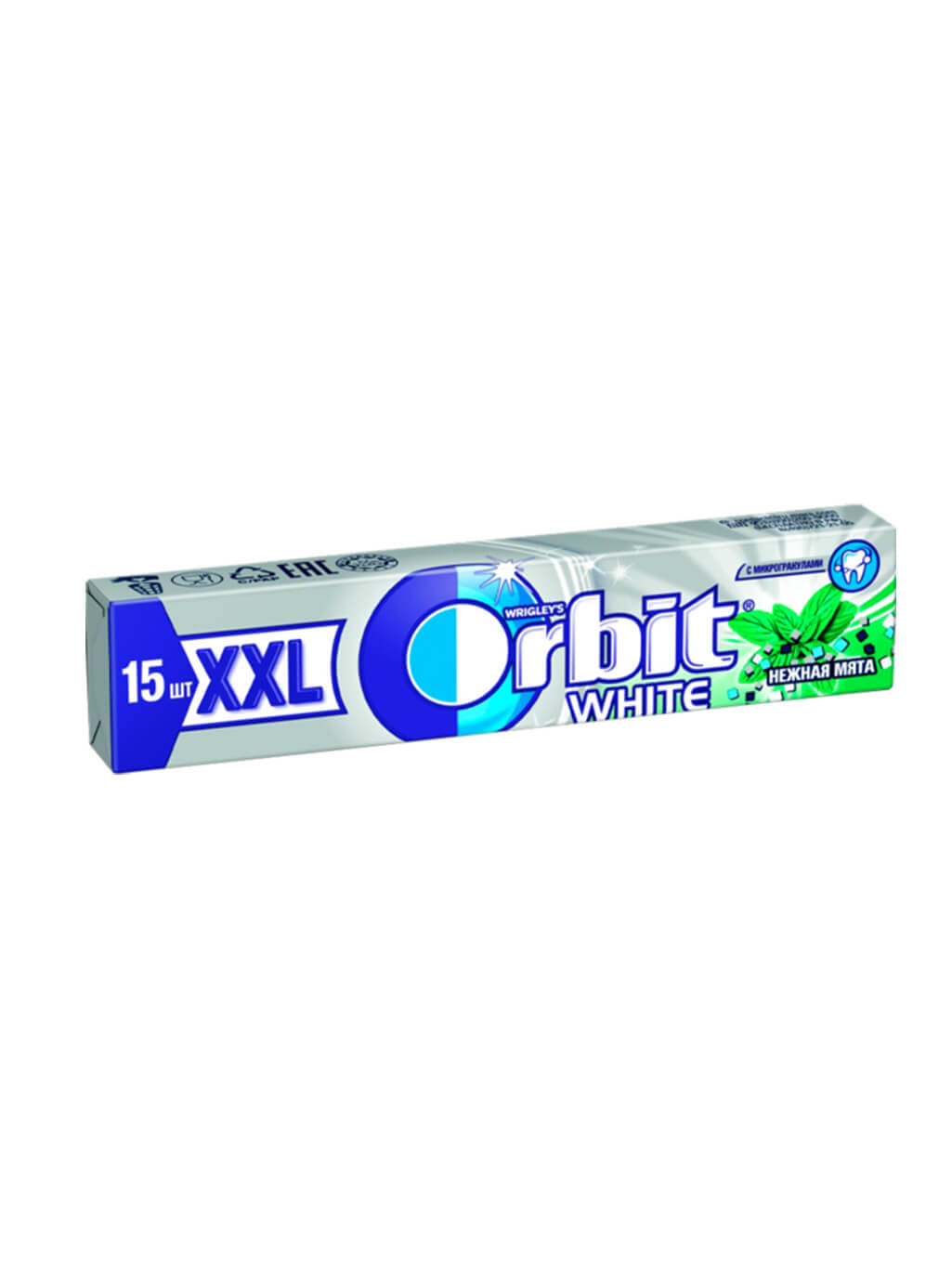 картинка Жевательная резинка Orbit White XXL Орбит Нежная мята без сахара 20,4 гр