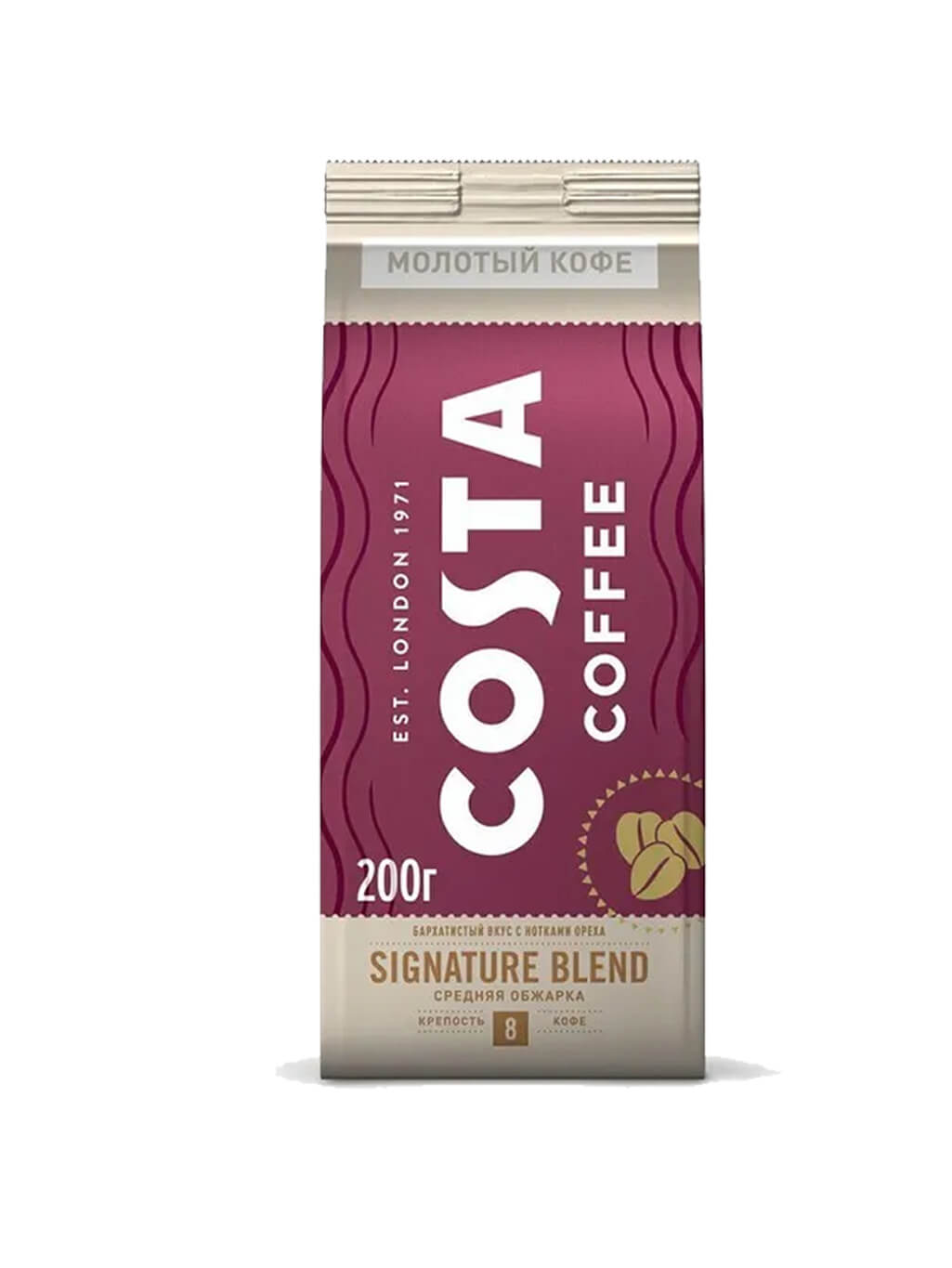 картинка Кофе Costa Coffee Signature Blend Средняя обжарка молотый 200 г (8 шт)