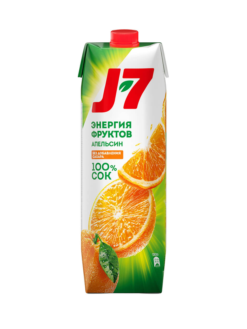 картинка Сок J7 Энергия фруктов Апельсин без сахара 1 л т/пак