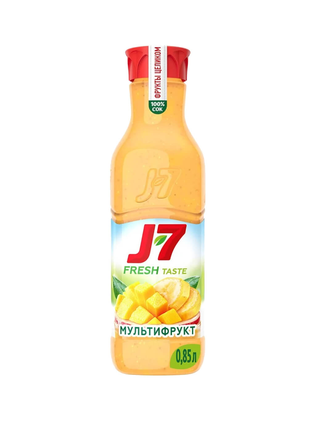 картинка Сок J7 Fresh taste Мультифрукт с мякотью без сахара 0,85 л ПЭТ