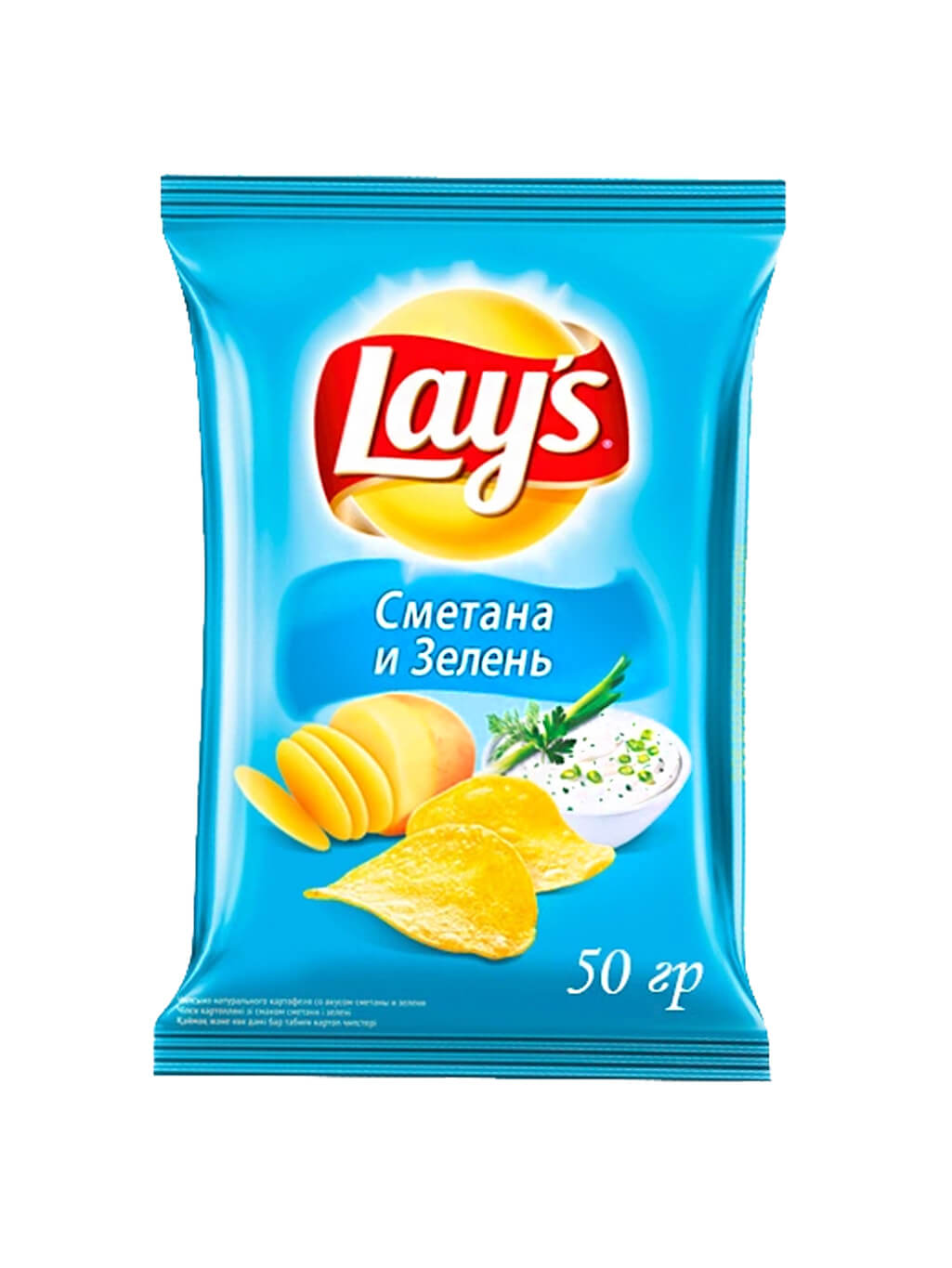 картинка Лэйс Lay's чипсы картофельные Сметана и зелень 50 гр