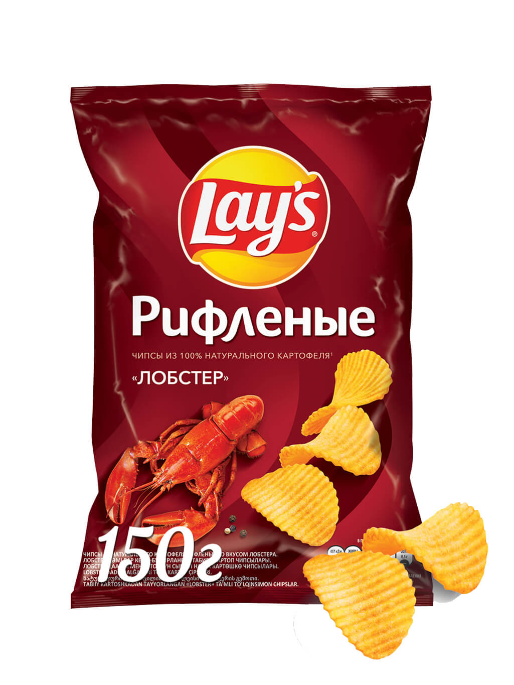 картинка Лэйс Lay's Рифленые чипсы картофельные Лобстер 150 гр