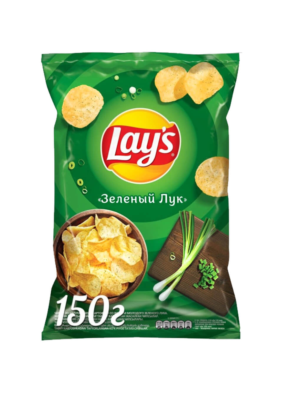 картинка Лэйс Lay's чипсы картофельные Зеленый лук 150 гр