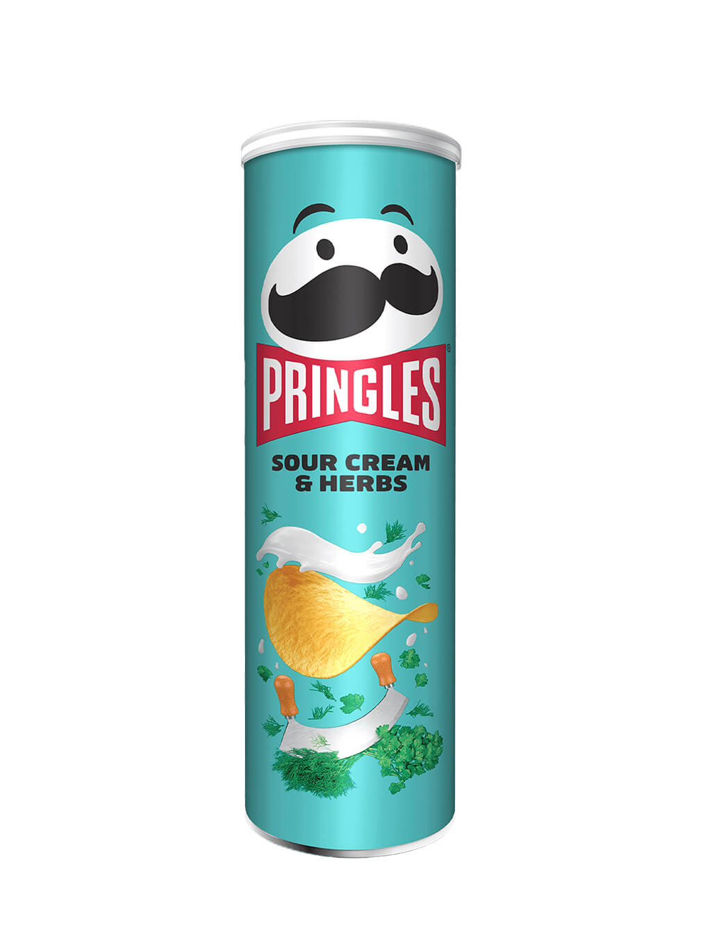 картинка Принглс Pringles чипсы картофельные Sour cream & herbs Сметана и зелень 165 гр