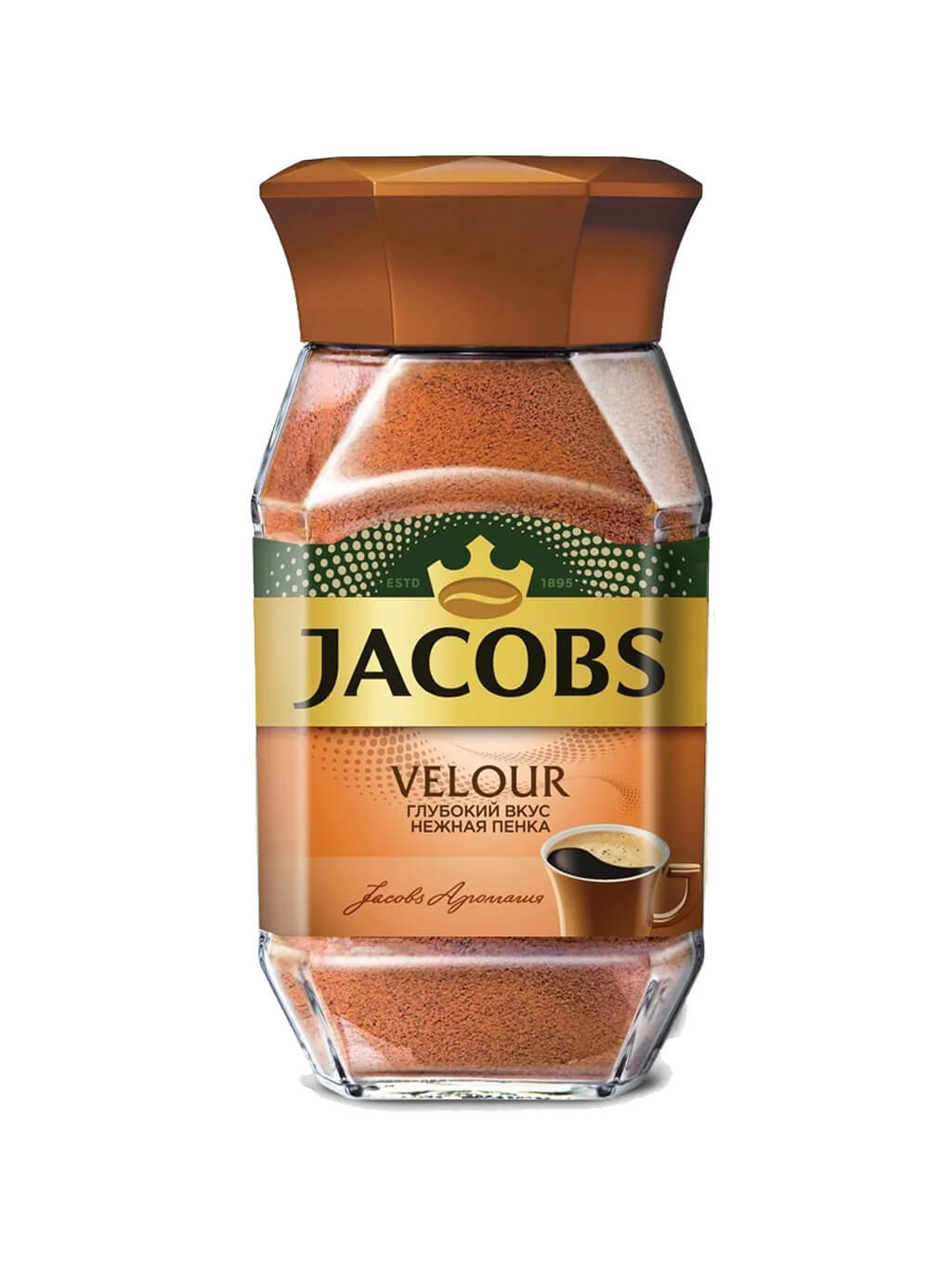картинка Jacobs VELOUR Якобс Велюр Кофе растворимый 95 гр стеклянная банка