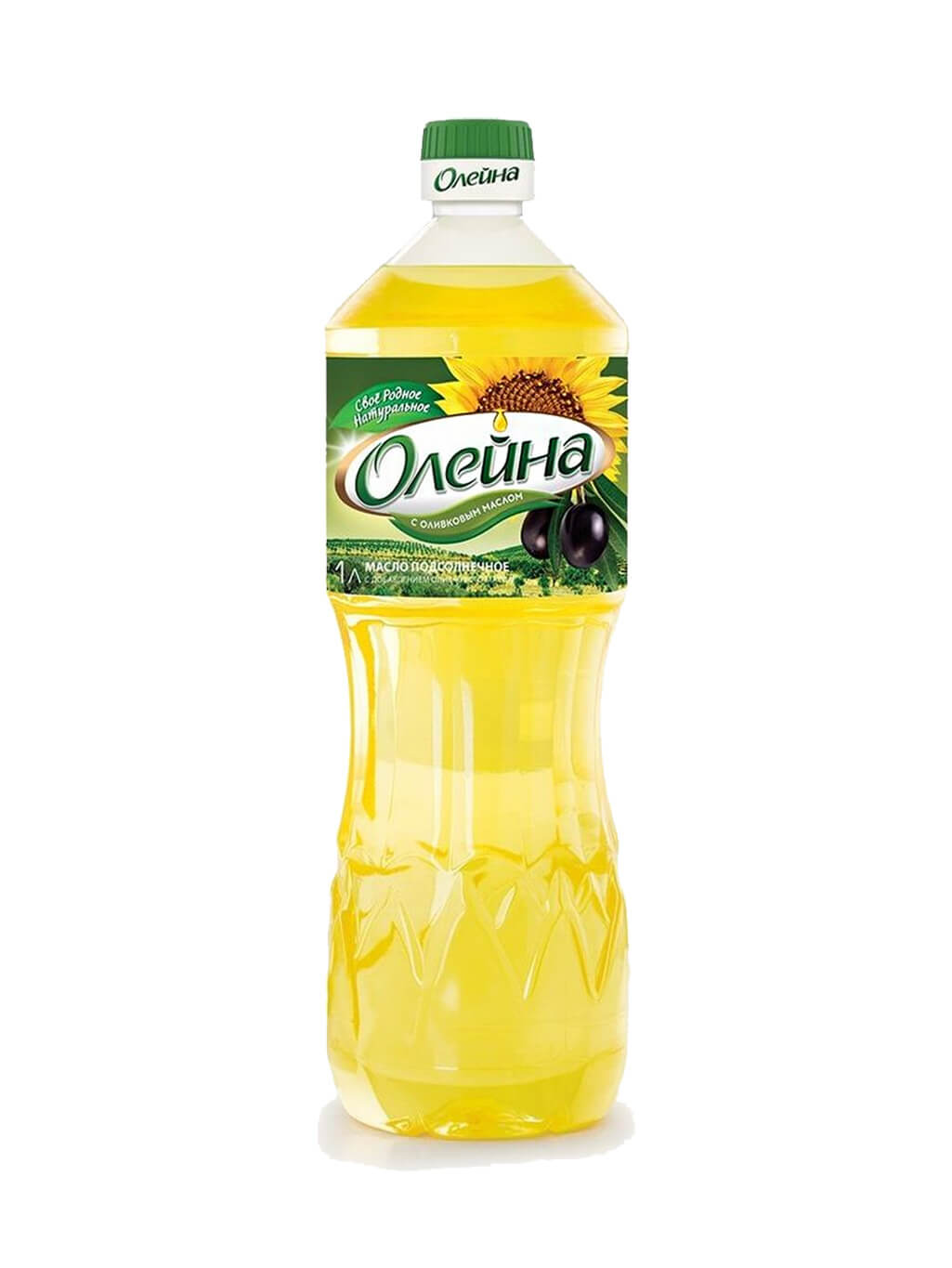 картинка ОЛЕЙНА с оливковым маслом масло подсолнечное рафинированное 1 л ПЭТ