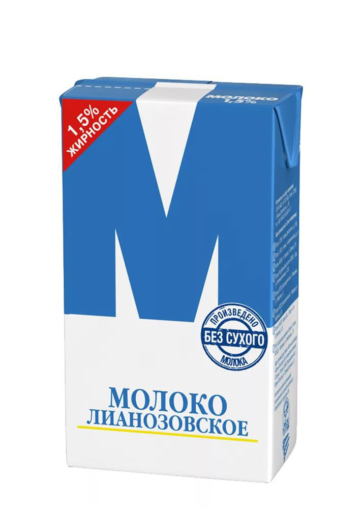 картинка Молоко ультрапастеризованное "М" 1,5% 950 г.