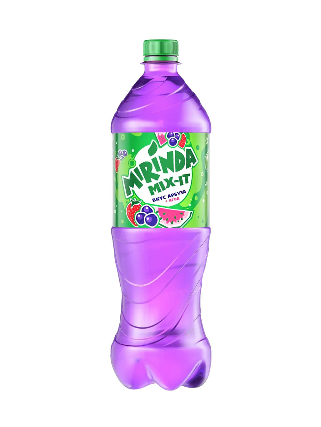 картинка Mirinda Mix-It Миринда Микс-Ит Арбуз и ягоды напиток сильногазированный 1 л ПЭТ (12 штук)