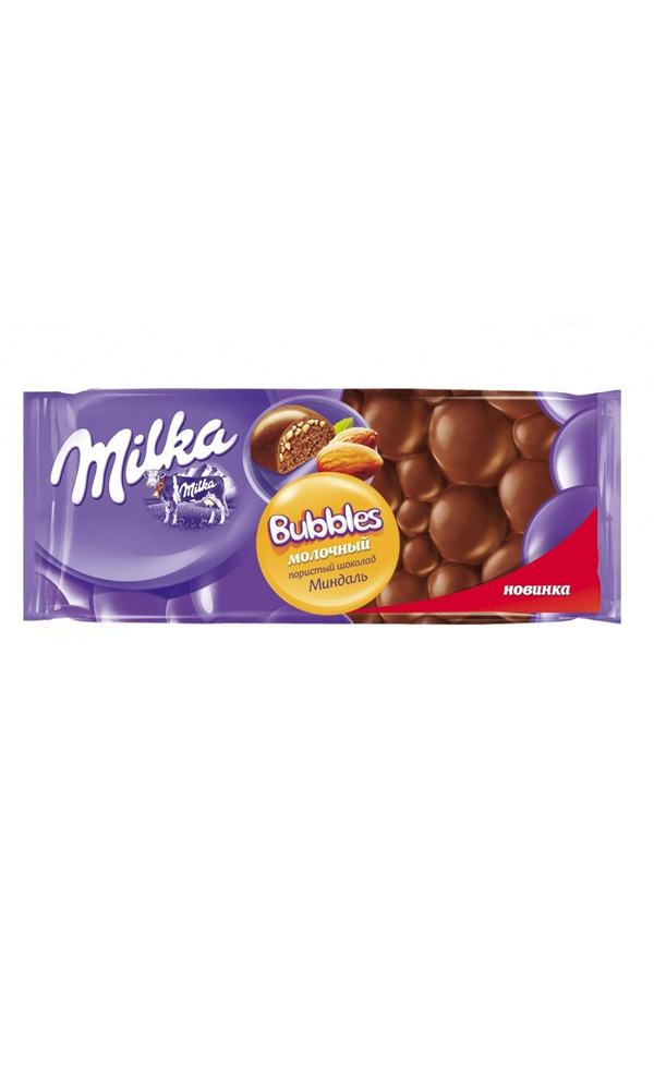 картинка Милка Шоколад Бабблс 83г.  Пористый с Миндалём