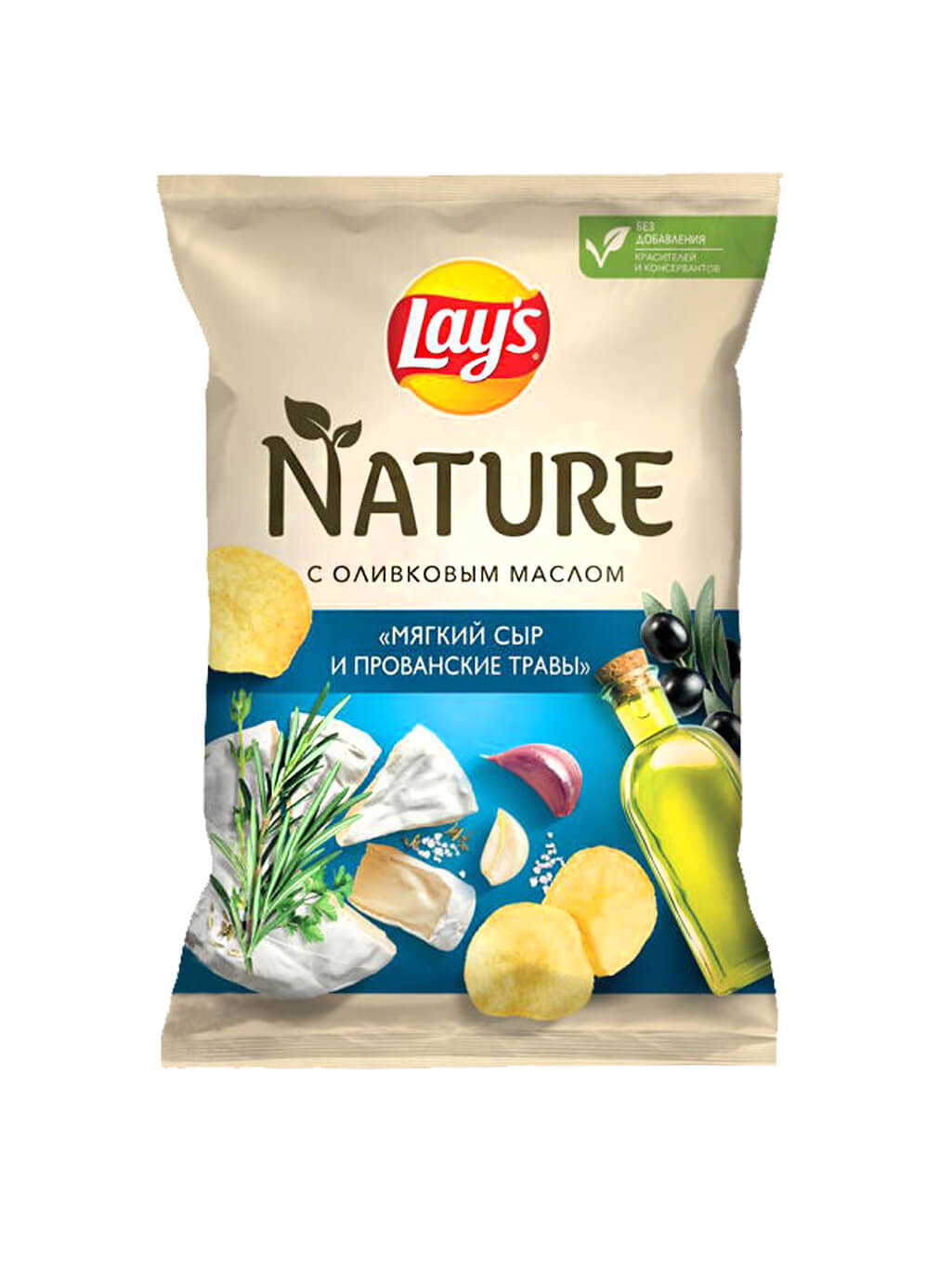 картинка Лэйс Lay's чипсы картофельные Nature с оливковым маслом Мягкий сыр и прованские травы 90 гр